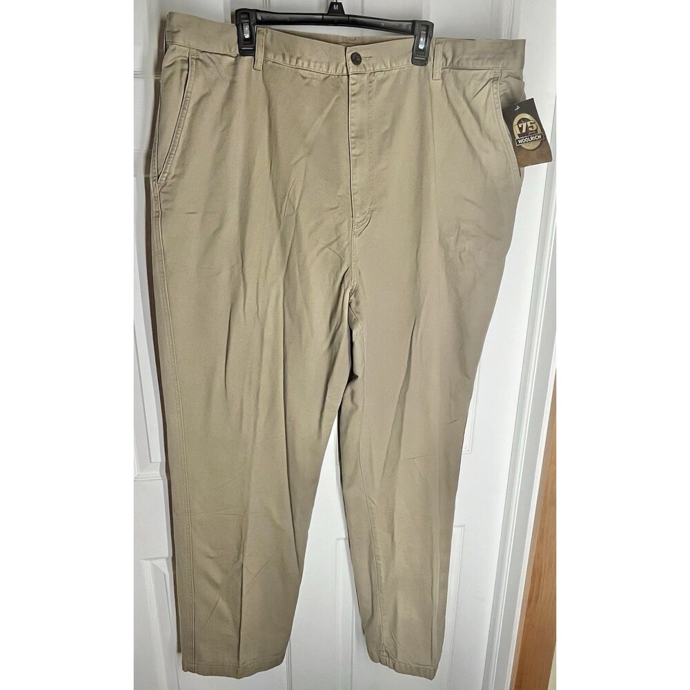 Woolrich Khaki Flannel Lined Pants Beige Tan Men's 44x34 175th Year NWT